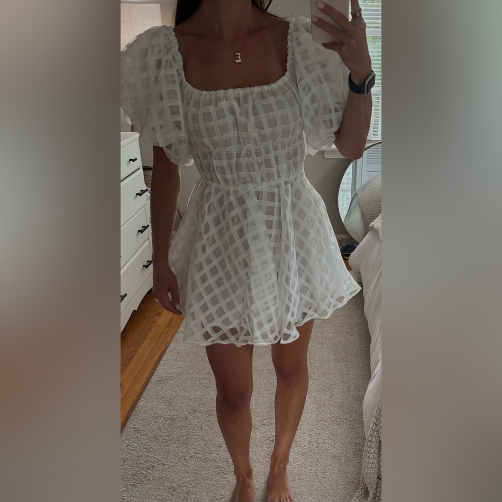 Billy J Boutique White Checkered Dress